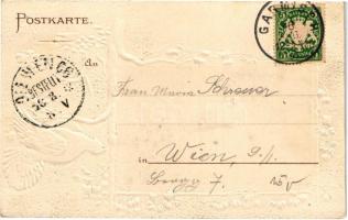 1902 Garmisch. Gebrüder Metz No. 19537. Embossed Art Nouveau, litho
