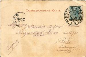 1900 Olomouc, Olmütz; Theresiengasse, Candis Fabrik / street, shop (EK)