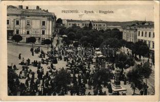 1915 Przemysl, Rynek / Ringplatz / market square, shops of F. Perlik and S. Lien (EK)