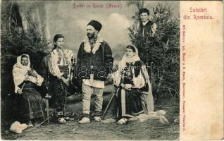 1907 Rucar, Salutari din Romania, Portul in Rucar (Muscel). Editura Ad. Maier & D. Stern / Román népviselet / Romanian folklore (fa)