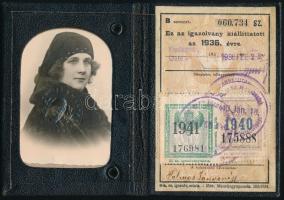 1936 Bp., Magyar Királyi Államvasutak fényképes igazolvány