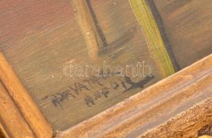 Horváth G. Andor (1876-1966): Társaság. Olaj, fa, jelezve balra lent. Dekoratív fakeretben, 33×44 cm