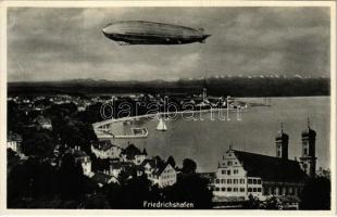 Friedrichshafen. Graf Zeppelin LZ 127 / German airship over Friedrischshafen