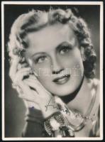 Simor Erzsi (1913-1977) színésznő aláírása őt ábrázoló képen