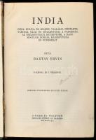 Baktay Ervin: India. Bp.,1941,Singer és Wolfner. Második, függelékkel bővített kiadás. Fekete-fehér fotókkal illusztrált. Kiadói félvászon-kötés, kopott borítóval, kissé laza fűzéssel, foltos lapokkal.