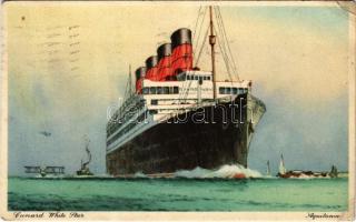 1936 Cunard White Star Line RMS Aquitania / British ocean liner, steamship (fa)
