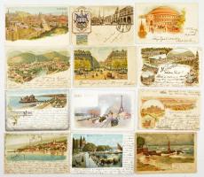 Kb. 185 db RÉGI hosszú címzéses külföldi város képeslap vegyes minőségben / Cca. 185 pre-1910 European town-view postcards in mixed quality