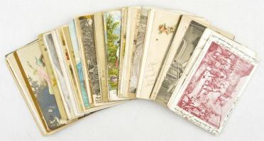 Kb. 92 db RÉGI hosszú címzéses motívum képeslap vegyes minőségben / Cca. 92 pre-1910 motive postcard...