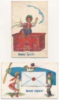12 db RÉGI történelmi magyar város leporello képeslap vegyes minőségben / 12 pre-1945 historical Hungarian town-view leporello postcards in mixed quality