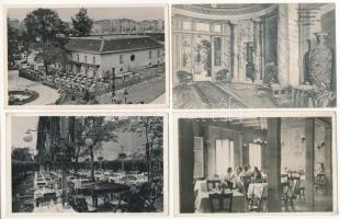 14 db RÉGI magyar város képeslap vegyes minőségben: ÉTTEREM BELSŐK / 14 pre-1945 Hungarian town-view postcards in mixed quality: restaurants interior