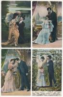 11 db RÉGI romantikus motívum képeslap vegyes minőségben: szerelmes párok / 11 pre-1910 romantic motive postcards in mixed quality: couples in love