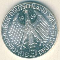 NSZK 1969. 5M Ag "Fontane" T:BU