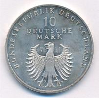 Németország 1998F 10M Ag "50 éves a Német Márka" T:1- kis patina Germany 1998F 10 Mark Ag ...