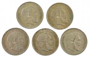 1947. 5Ft Ag "Kossuth" (5x) T:2,2- patina Adamo F8.1