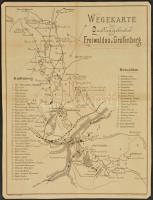 Freiwaldau und Gräfenberg úti térképe kartonra kasírozva 27x36 cm