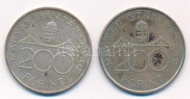 1994. 200Ft Ag "Deák" (2x) T:2 patina Adamo F13