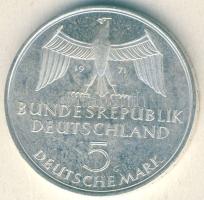 NSZK 1971. 5M Ag "100 Jahre Reichsgründung" T:2/3