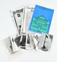 Optika történeti gyűjtemény: 2 db német nyelvű múzeumi ismertető füzet + 10 db feliratozott fekete-fehér fotó + 5 db fénymásolat