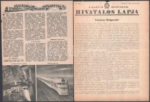 cca 1950-1980 10 db vasúti témájú cikk, képes újság kivágás