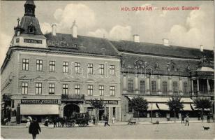 1913 Kolozsvár, Cluj; Központi szálloda, Medgyesy és Nyegrutz, Biasini Sándor utóda üzlete / hotel, shops (EK)