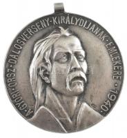 1940. A Győri Országos Dalosverseny királydíjának emlékére / Budapest Székesfőváros Gázművei Önképzőköre kétoldalas jelzett Ag emlékérem füllel (19,04g/0.800/35mm) T:1- patina /  Hungary 1940. In memory of the king prize of the National Song Contest in Győr / The Gas Works Self-Training Circle of Budapest two-sided marked Ag commemorative medallion with ear (19,04g/0.800/35mm) C:AU patina