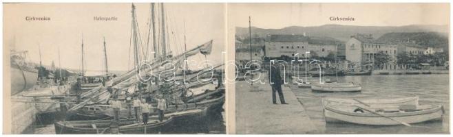 Quarnero, Kvarner Gulf; Crikvenica, Abbazia, Fiume. Belül Pannónia kivándorlási hajó, Schenk kávéház, Bellevue - nem képeslapos leporellofüzet 18 lappal / non-postcard leporello booklet with 18 cards (hajtásnál szakadt / bent til broken)