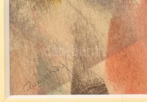 Ruzicskay György (1896-1993): Kompozíció. Vegyes technika, papír, jelzett, üvegezett fakeretben, 19,...