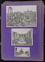 Képalbum, beragasztott régi újságkivágások, képmellékletek, stb., főleg művészeti témában, kb. 80-90 oldalon. Közte egy érdekes absztrakt kompozíció (akvarell, papír, jelzés nélkül, 29,5x20,5 cm). A4-es méretű mappában.