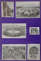 Képalbum, beragasztott régi újságkivágások, képmellékletek, stb., főleg művészeti témában, kb. 80-90...