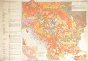 1984 Atlas of the Danubian Countries - Soils / A Duna menti országok talajtérképe, 1 : 2.000.000, nagyméretű térkép, 4 nyelvű jelmagyarázattal, feltekerve, 99,5x68 cm
