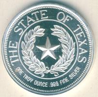 USA 1986. 1 Troy oz. Ag "150 éves Texas" T:PL