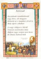 Szózat, nagyméretű, modern nyomat / plakát, feltekerve, kissé koszos, 68x49 cm