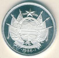 USA 1986. 1 Troy oz. Ag "150 éves Texas" T:PL