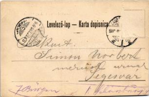 1900 Zagreb, Agram, Zágráb; Sveucilistni trg i uciteljski dom / square, teachers' dormitory (vá...