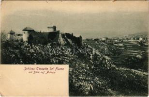 Fiume, Rijeka; Schloss Tersatto bei Fiume mit Blick auf Abbazia / castle (kis szakadások / small tears)