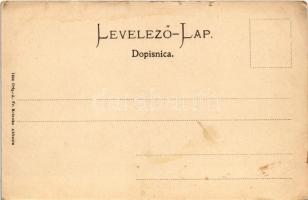 Fiume, Rijeka; Schloss Tersatto bei Fiume mit Blick auf Abbazia / castle (kis szakadások / small tea...