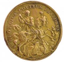 DN "Sárkányölő Szent György" kétoldalas, bronz emlékérem (23mm) T:2