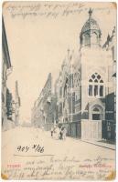 1904 Fiume, Rijeka; Tempio israelitico / Izraelita templom, zsinagóga / synagogue (szakadás / tear)