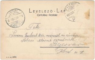 1904 Fiume, Rijeka; Tempio israelitico / Izraelita templom, zsinagóga / synagogue (szakadás / tear)