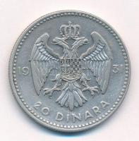 Jugoszlávia 1931. 20D Ag "I. Sándor" T:2- 
Yugoslavia 1931. 20 Dinara Ag "Alexander ...