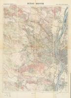 1928 Budai hegyek, Kirándulók térképe 1. sz., 1 : 37.500, Bp., M. kir. Állami Térképészet, vászonra kasírozva, 68,5x49 cm