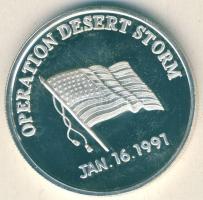 USA 1991. "Amerikai Tengerészeti Testület-Sivatagi vihar művelet" Ag emlékérem 31,2g T:PL