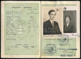 1936 Magyar Királyság által kiállított fényképes útlevél házaspár részére / Hungarian passport