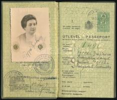 1939 Magyar Királyság által kiállított fényképes útlevél / Hungarian passport