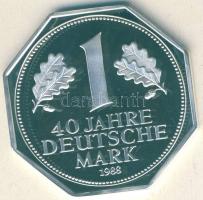NSZK 1988. "40 éves a német márka" Ag emlékérem 20g T:PP