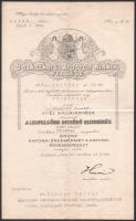 1916 Bronz katonai érdemérem adományozó oklevél Hazai Samu hadügyminiszter sokszorosított aláírásával