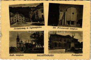 1940 Salgótarján, Járásbíróság és Egészségház, Szent Ferenc-rendi templom, Római katolikus templom, Posta (EK)