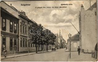 1918 Szigetvár, Igmándy utca, polgári fiú-, leány- és elemi iskolák. Kozáry Ede kiadása (fl)