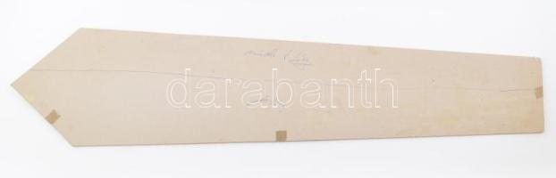 Hencze Tamás (1938-2018): Nyakkendő terv, 1997. Vegyes technika, kollázs, karton, kartonra rögzítve....