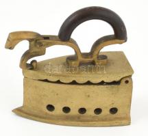 Réz mini vasaló, kopott, m:10cm